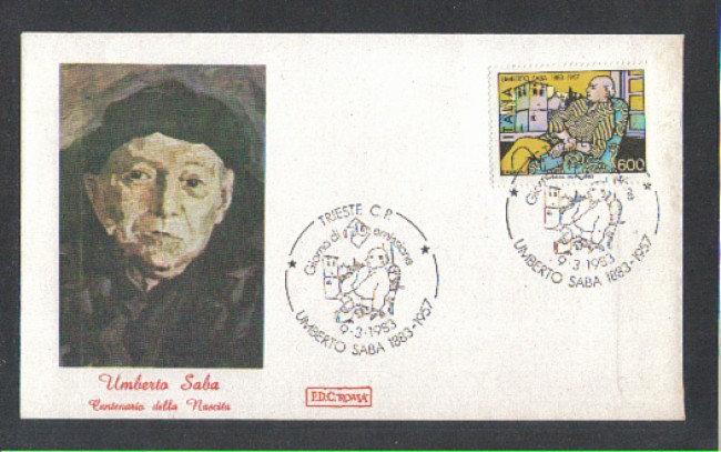 1983 - LOTTO/6783Z - REPUBBLICA - UMBERTO SABA - FDC