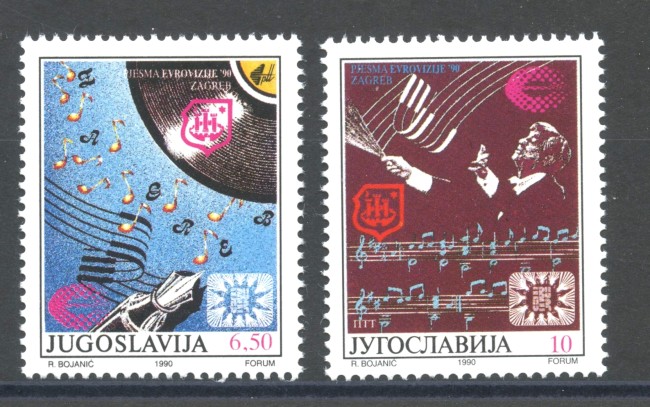1990 - JUGOSLAVIA - LOTTO/38538 - EUROVISION 90 - 2v. - NUOVI