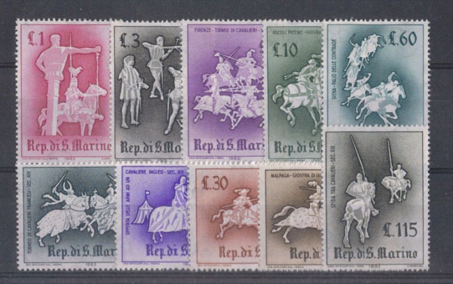 1963 - LOTTO/7881 - SAN MARINO - GIOSTRE E TORNEI 10v. NUOVI