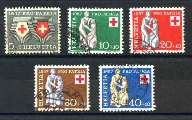 1957 - LOTTO/39426 - SVIZZERA - PRO PATRIA 5v. - USATI