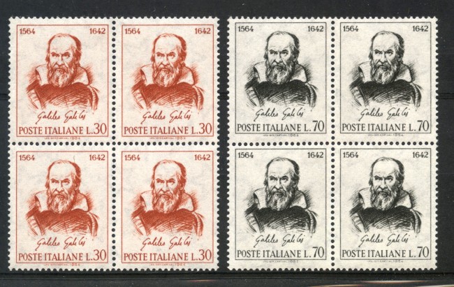 1964 - LOTTO/6424 - REPUBBLICA - GALILEO GALILEI 2v. - QUARTINE  - NUOVI