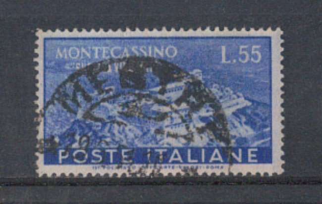 1951 - LOTTO/6146UB - REPUBBLICA - 55 LIRE ABBAZIA MONTECASSINO