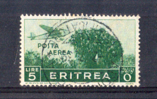 1936 - LOTTO/ERITA25U - ERITREA - 5 LIRE POSTA AEREA - USATO