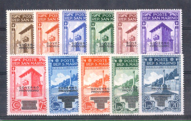 1943 - LOTTO/RSM276CPL - SAN MARINO - GOVERNO PROVVISORIO 11v. LING.