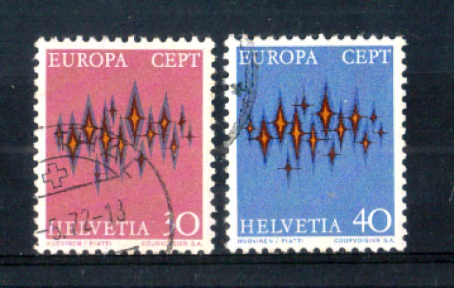 1972 - LOTTO7SVI900CPU - SVIZZERA - EUROPA 2v. - USATI