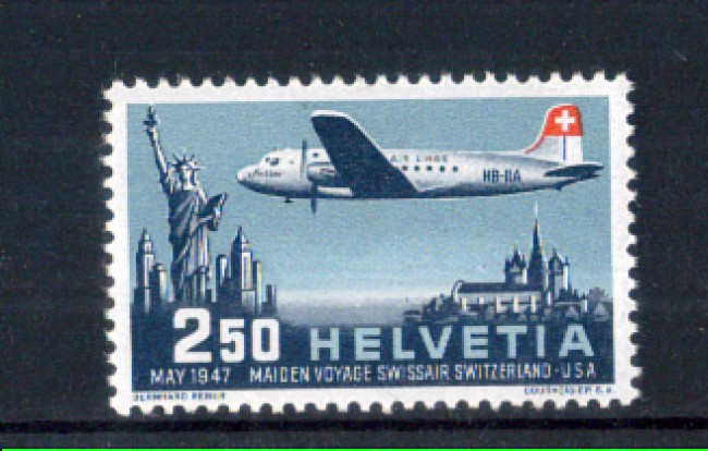 1947 - LOTTO/SVIA41N - SVIZZERA - POSTA AEREA PRIMA LINEA AEREA - NUOVO