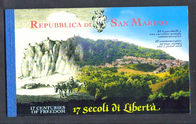 2000 - LOTTO/11215U - SAN MARINO - 17° CENTENARIO DELLA FONDAZIONE - LIBRETTO USATO FDC