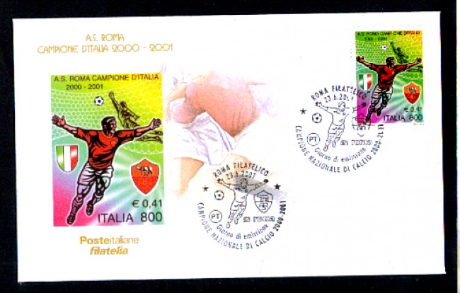 2001 - LOTTO/11238 - REPUBBLICA - ROMA CAMPIONE - BUSTA FDC POSTE