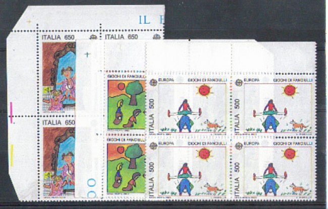 1989 - LOTTO/6918Q - REPUBBLICA - EUROPA 3v. QUARTINE