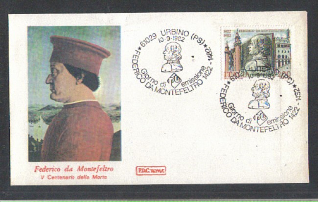 1982 - LOTTO/6770ZA - REPUBBLICA - FEDERICO DA MONTEFELTRO - FDC