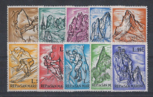1962 - LOTTO/7876 - SAN MARINO - SPORT ALPINISTICI 10v. NUOVI