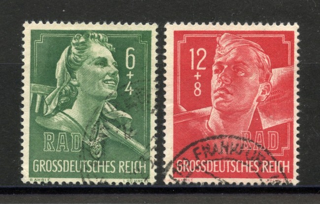 1944 - GERMANIA REICH - SERVIZIO CIVILE 2v. - USATI - LOTTO/37536