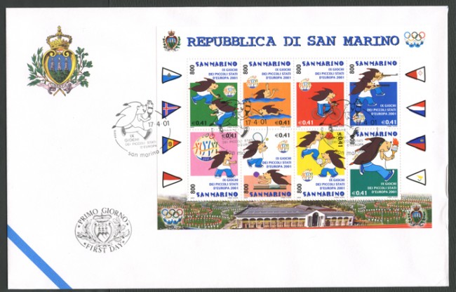 2001 - LOTTO/12205 - SAN MARINO - GIOCHI PICCOLI STATI FOGLIETTO - BUSTA FDC