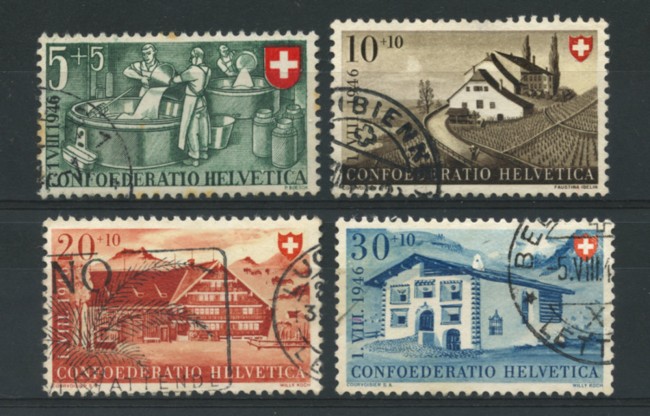 1946 - LOTTO/15256 - SVIZZERA - PRO PATRIA 4v. - USATI