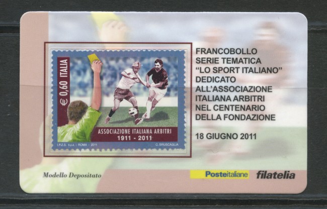 2011 - LOTTO/22770 - REPUBBLICA - ARBITRI - TESSERA FILATELICA