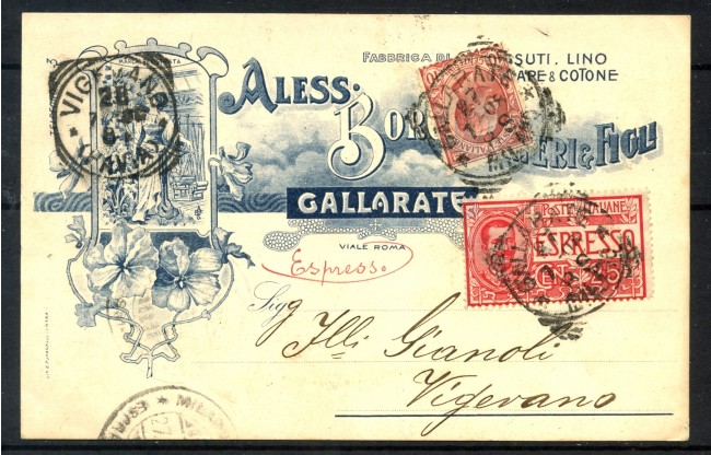 1908 - REGNO - GALLARATE - CARTOLINA PUBBLICITARIA PER VIGEVANO - LOTTO/31961