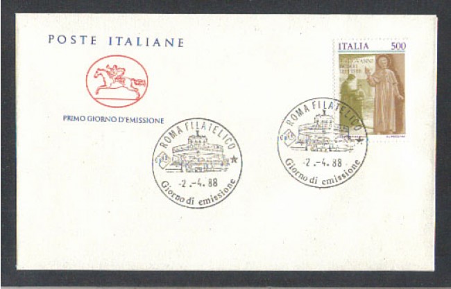 1988 - LOTTO/6889ZC - REPUBBLICA - S.GIOVANNI BOSCO - FDC