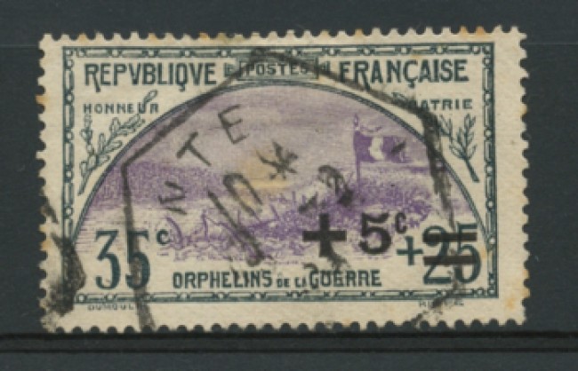 1922 - LOTTO/11807 - FRANCIA - +5c. SU 35+25c. PRO ORFANI - USATO