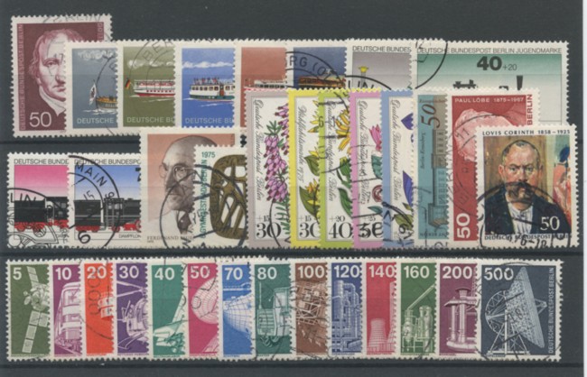 1975 - LOTTO/15520 - BERLINO -ANNATA COMPLETA 34 VALORI - USATI