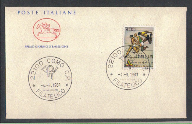 1981 - LOTTO/6747ZC - REPUBBLICA - ATLETICA LEGGERA - FDC