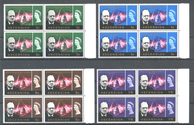 1966 - ASCENSION - LOTTO/38925 - WINSTON CHURCHILL 4v. - QUARTINE NUOVI
