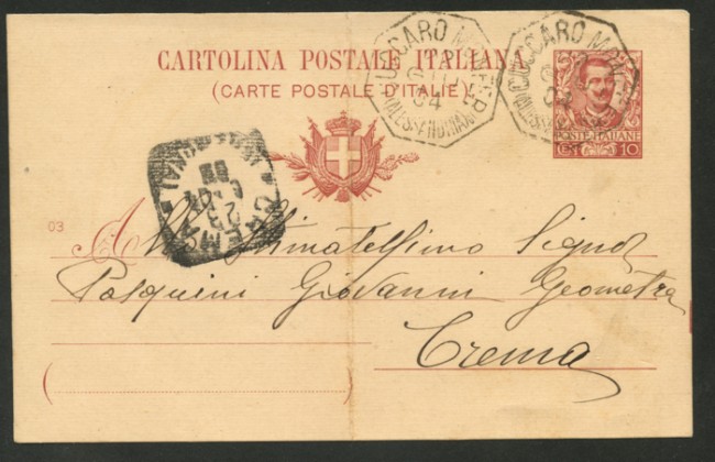 1904 - LOTTO/13757 - CUCCARO MONFER - ANNULLO OTTAGONALE