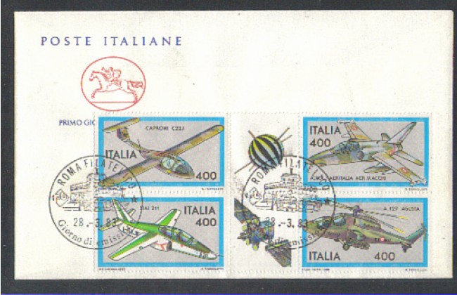 1983 - LOTTO/6786ZC - REPUBBLICA - AEREI ITALIANI 3° - FDC