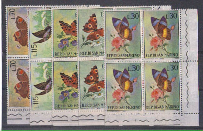 1963 - LOTTO/7883Q - SAN MARINO - FARFALLE - QUARTINE