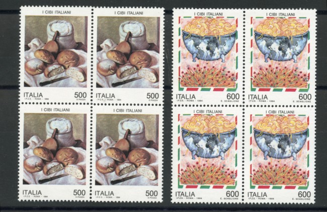 1994 - LOTTO/7031Q - REPUBBLICA - CIBI ITALIANI 2v. - QUARTINE