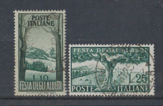 1951 - LOTTO/6166U - REPUBBLICA - FESTA ALBERI 2v. USATI
