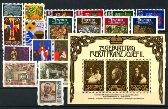1981 - LIECHTENSTEIN - LOTTO/47847 - ANNATA COMPLETA 24 FRANCOBOLLI  + 1 BF. NUOVI