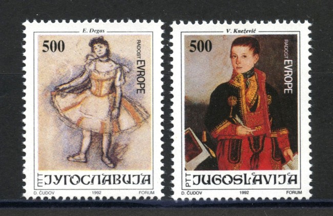 1992 - JUGOSLAVIA - LOTTO/38603 - GIOIA D'EUROPA - 2v. - NUOVI