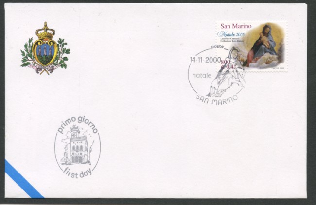 2000 - LOTTO/13284 - SAN MARINO - NATALE  - BUSTA FDC
