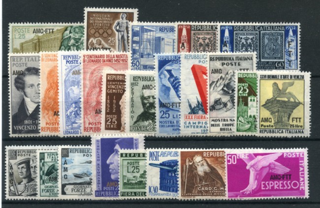 1952 - LOTTO/17980 - TRIESTE A - ANNATA COMPLETA  23v. - NUOVI