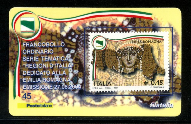 2004 - LOTTO/20925 - REPUBBLICA - 45c. REGIONE EMILIA ROMAGNA - TESSERA FILAT.