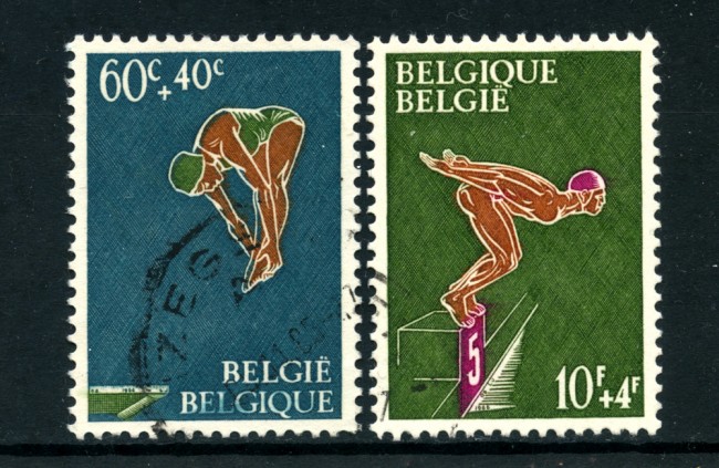 1966 - BELGIO - LOTTO/24410 - SPORT  NUOTO 2v. - USATI