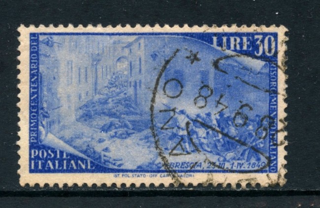 1948 - ITALIA REPUBBLICA - 30 LIRE CENTENARIO RISORGIMENTO - USATO - LOTTO/25239