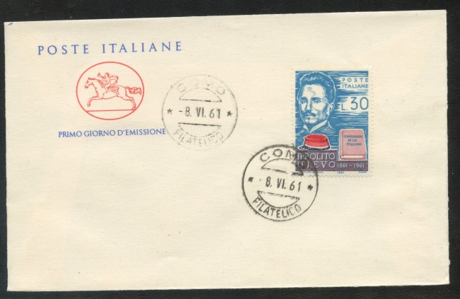1961 - REPUBBLICA - IPPOLITO NIEVO - BUSTA FDC - LOTTO/31909