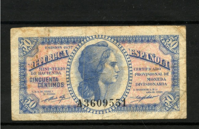 1937 - SPAGNA - LOTTO/48600 - 50 CENTIMOS  REPUBBLICA SPAGNOLA