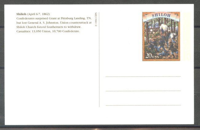 1994 - STATI UNITI - LOTTO/39909 - SHILOH - CARTOLINA POSTALE - NUOVA