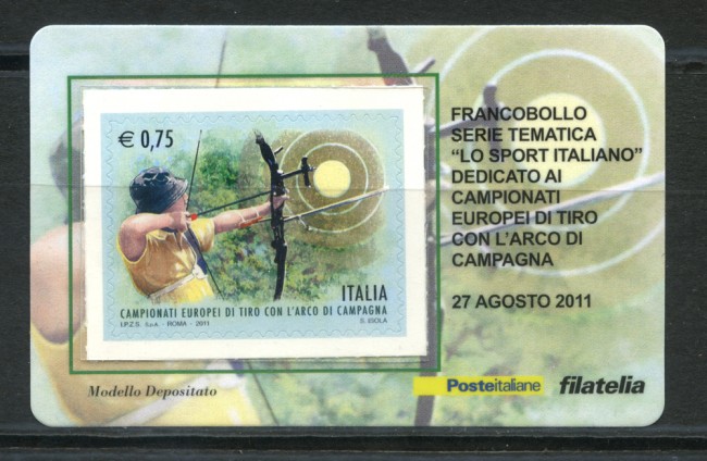 2011 - LOTTO/22783 - REPUBBLICA - TIRO CON L'ARCO - TESSERA FILATELICA