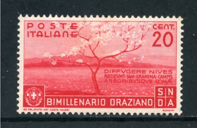 1936 - REGNO - 20c. BIMILLENARIO DI ORAZIO - LING. - LOTTO/26362