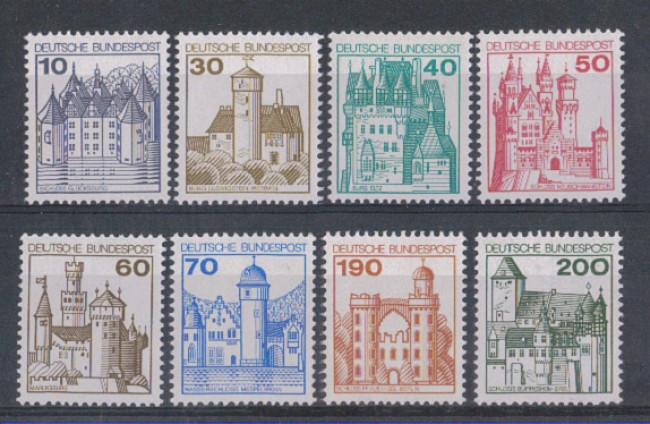 1977 - LOTTO/5278 - GERMANIA FEDERALE - CASTELLI E FORTEZZE 8v.