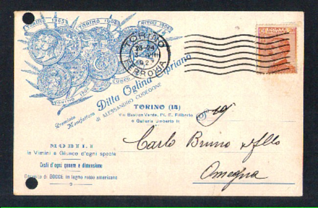 TORINO - 1923 - LOTTO/10770 - REGNO - DITTA OGLINA CIPRIANO MOBILI