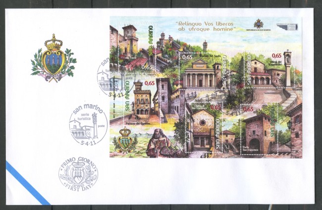 2011 - SAN MARINO - TURISTICA FOGLIETTO - BUSTA FDC - LOTTO/36734