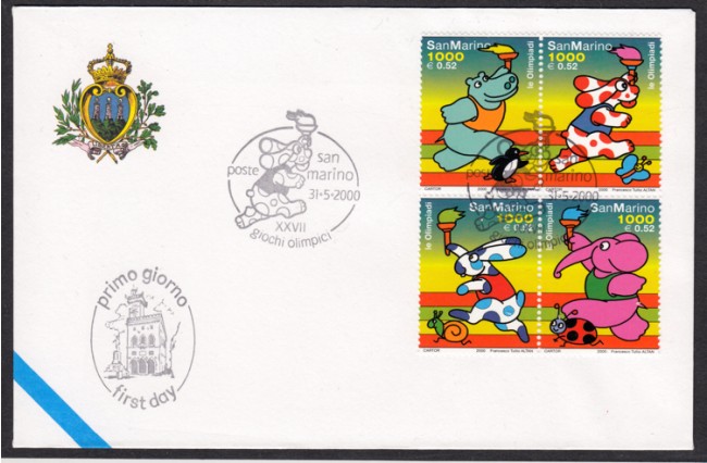 2000 - LOTTO/13307 - OLIMPIADI - BUSTA FDC