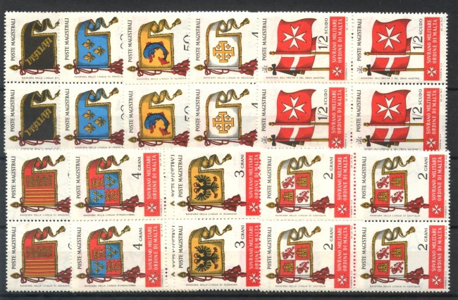 1967 - SOVRANO MILITARE DI MALTA - BANDIERE 9v. NUOVI  QUARTINE - LOTTO/32225Q