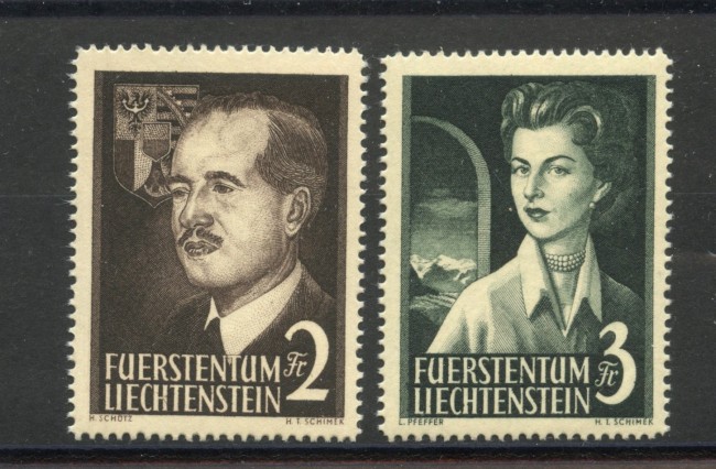 1955 - LIECHTENSTEIN - LOTTO/40932 - EFFIGI DEI PRINCIPI  2 v. - NUOVI