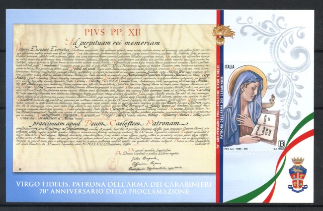 2019 - REPUBBLICA - PATRONA DEI CARABINIERI FOGLIETTO - NUOVO - LOTTO/37137
