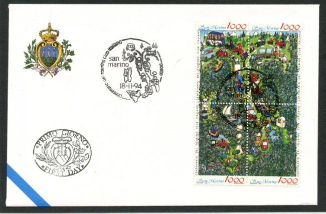 1994 - LOTTO/13264 - SAN MARINO - TOURING CLUB - BUSTA FDC